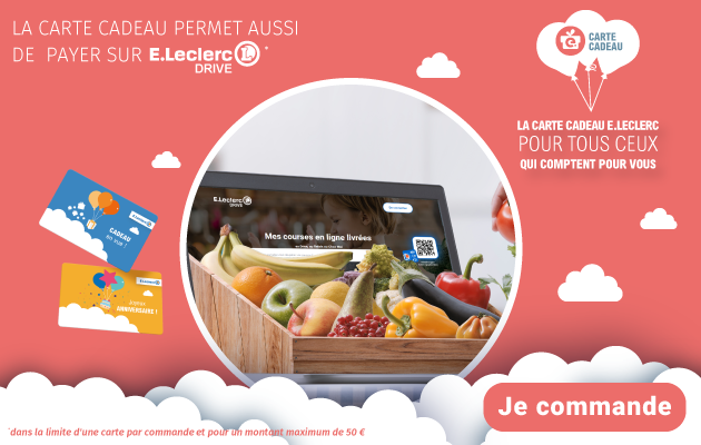 <p>La carte cadeau permet aussi de payer sur le Drive E.Leclerc</p>